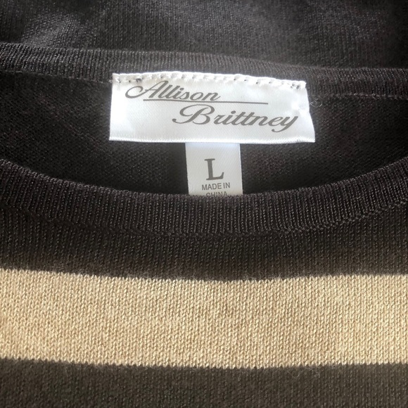 Allison Brittney Brown Tan Teal Sweater Dress Large - Picture 5 of 8